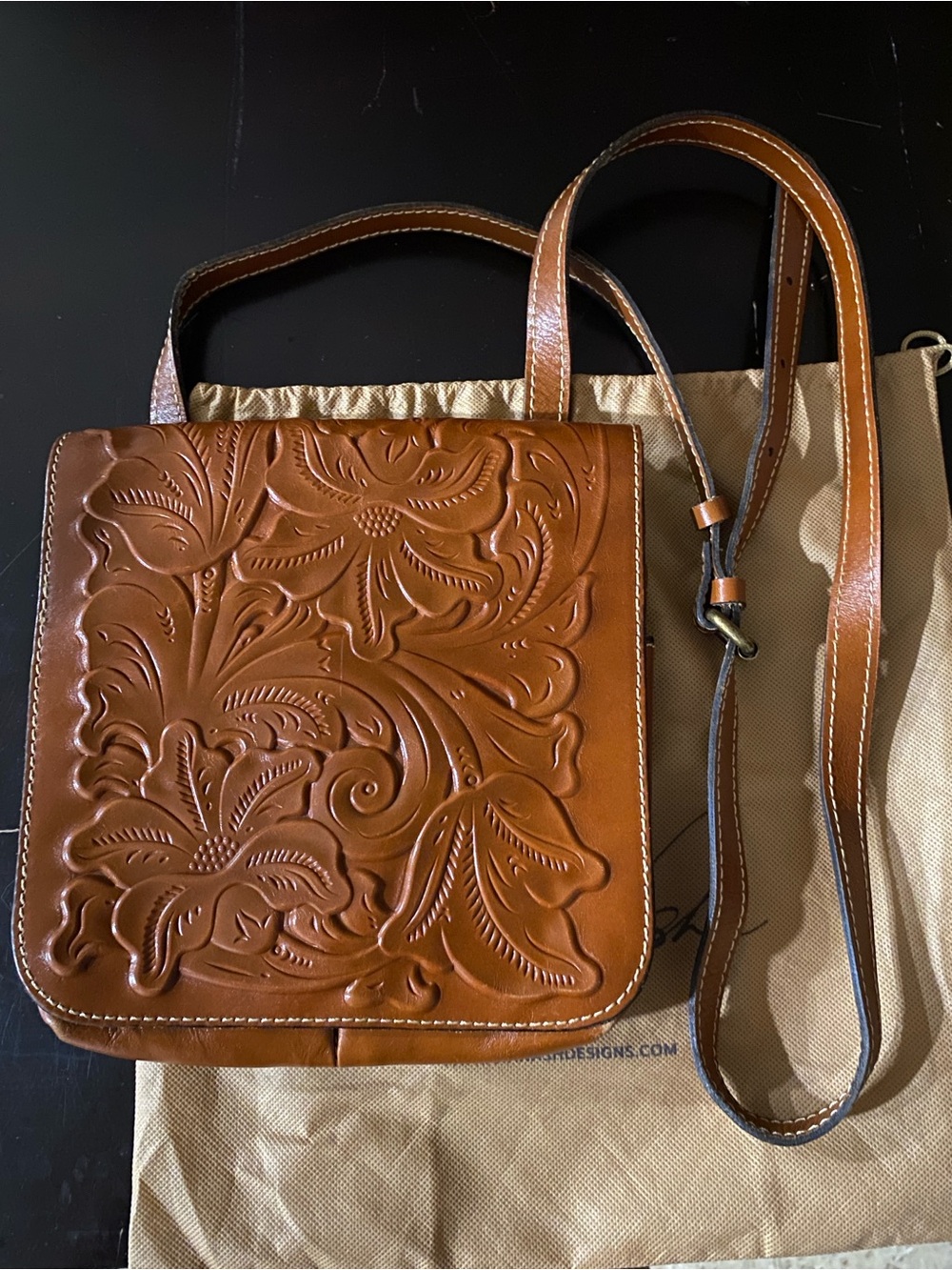 Patricia Nash Granada Tooled Leather Crossbody Bag